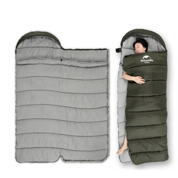 Naturehike U250 Zarf Tarzı Kapüşonlu Uyku Tulumu -10°C  HAKİ Left - 3