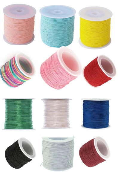 Paraşüt İpi, Bileklik-Kolye örgü ipi 1 mm 50 metre İndigo - 2