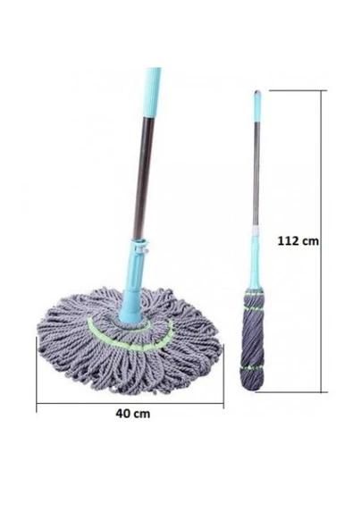Hane Dostu 112 CM 3 Parça Kendinden Sıkmalı Bükümlü Yedek Bezli Paspas Seti - 2