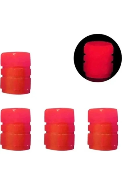 Arabanvarsa 4 Adet Kırmızı Fosforlu Sibop Kapağı Seti - 2