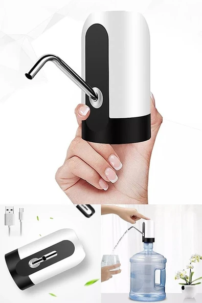 Silver Crest Akari Şarjlı Su Pompası (damacana Pompası) Usb Şarj Grişi-şarj Lambası-paslanmaz Çelik