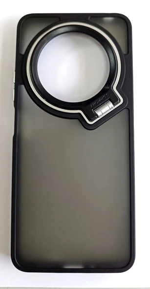 Xiaomi Redmi 14C Uyumlu Kamera Standlı Koyu Şeffaf Kılıf