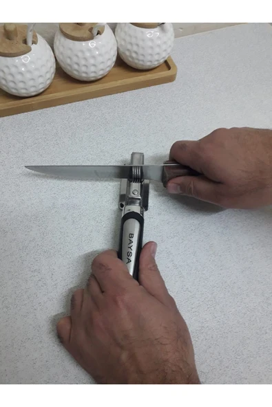 BAYSA Bıçak Makas Bileme Aleti 8 Silindirli Ergonomik Saplı Mutfak Aleti - 2