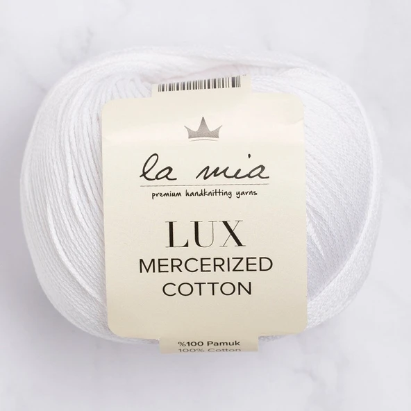 La Mia Lux Mercerized Cotton Beyaz El Örgü İpi - 2 - 33742 ürün görseli