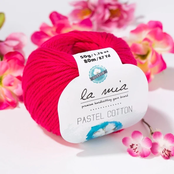 La Mia Pastel Cotton Fuşya El Örgü İpi - L058 - 33613 ürün görseli