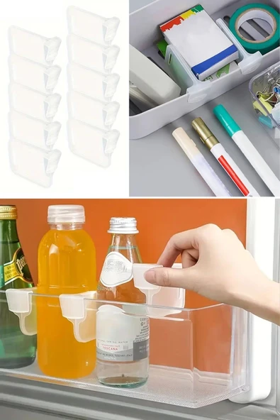 BUFFER® 10'luŞeffaf Buzdolabı Yan Kapı Düzenleyici Buzdolabı Dolap İçi Bölümleyici Aparatlar - 6