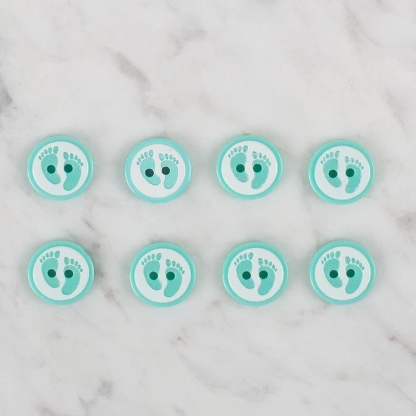 Loren Crafts yeşil 8 li ayak izi düğme - 442 - Resim 2