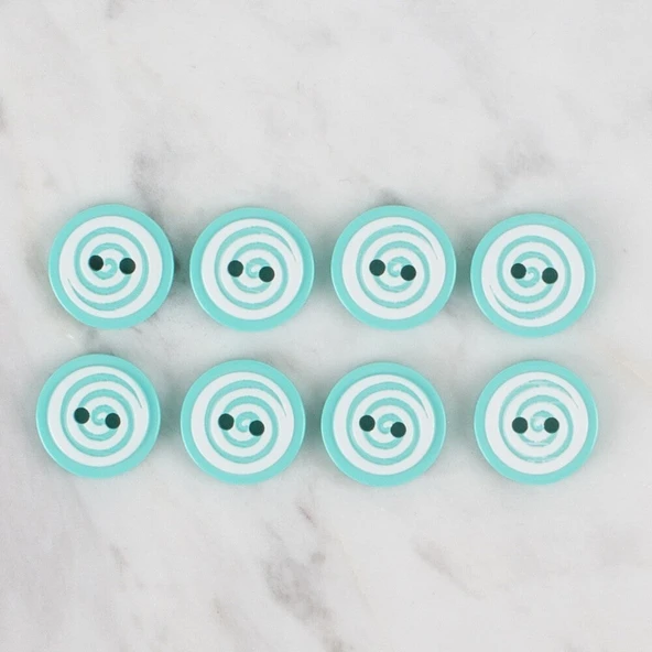 Loren Crafts yeşil 8 li yuvarlak düğme - 454 - Resim 2