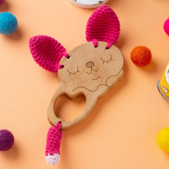 Hobi Baby Ceylan Figürlü Organik Ahşap Diş Kaşıyıc - Resim 5