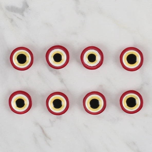Loren Crafts kırmızı 8 li nazar boncuğu düğme - 16 - Resim 2