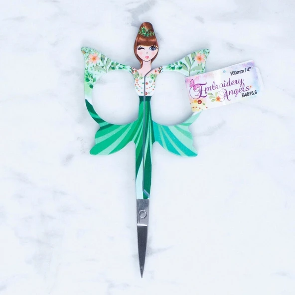 Loren Kelebek Modelli Desenli Makas Yeşil - B4816. ürün görseli