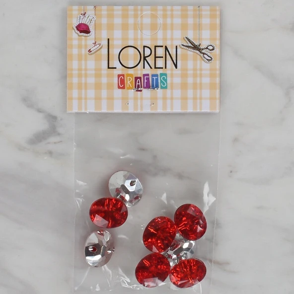 Loren Crafts kırmızı 8 li düğme - 240 ürün görseli