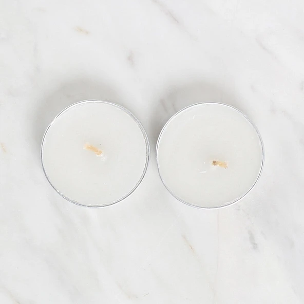 Loren 2'li Tealight Mum Beyaz - 2