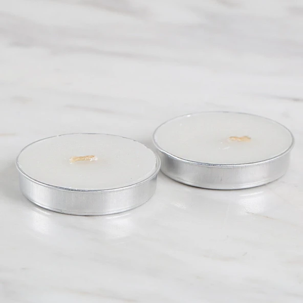 Loren 2'li Tealight Mum Beyaz - 1
