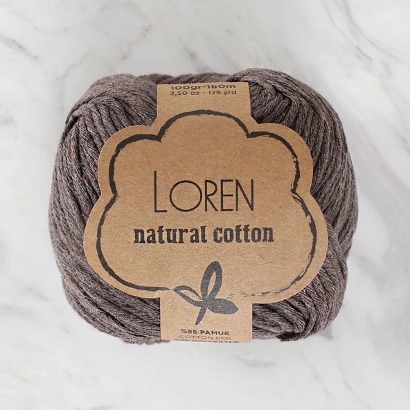 Loren Natural Cotton Kahverengi El Örgü İpi - R069 ürün görseli