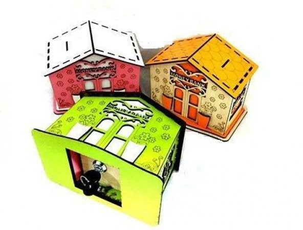 Money Bank Ahşap Tip Box Bahşiş Kutusu Kumbara - 1