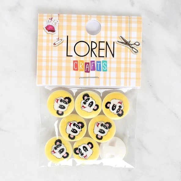 Loren Crafts 8'li Panda Düğme - 1060 ürün görseli