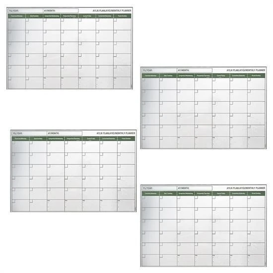 MERGEN STORE Manyetik Yapışkanlı Bir Aylık Program Planlayıcı Takvim 85x56 cm - 5