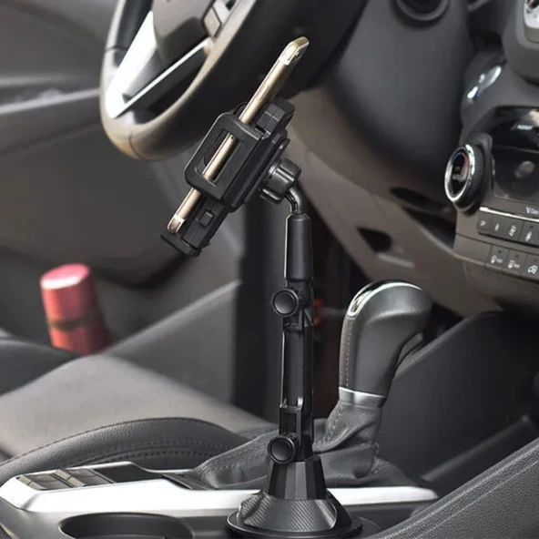 MERGEN STORE Teleskopik Araç Bardak Yerine Giren Telefon Tutucu - 5