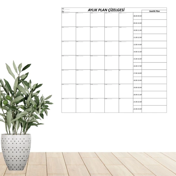 MERGEN STORE Aylık Planlayıcı Manyetik Duvar Stickerı Takvim Plan Çizelgesi - 5