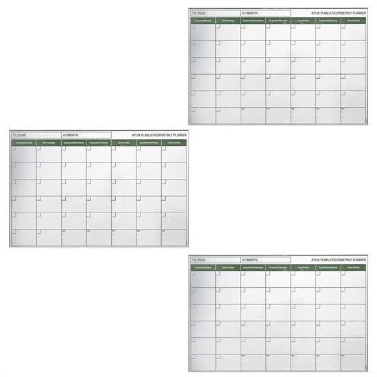MERGEN STORE Manyetik Yapışkanlı Bir Aylık Program Planlayıcı Takvim 85x56 cm - 4