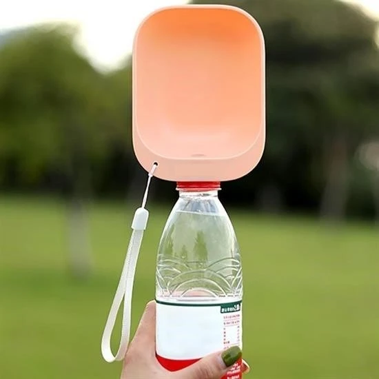 MERGEN STORE Evcil Hayvan Plastik Yıkanabilir Taşınabilir Su Şişesi Bağlantılı Su Kabı
