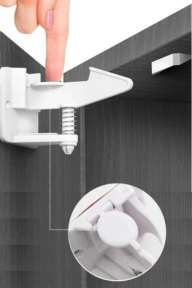MERGEN STORE Bebek Çocuk Güvenliği Korumalı Yapışkan Çekmece ve Dolap İçin Tutucu Gizli Güvenlik Kilidi - 6