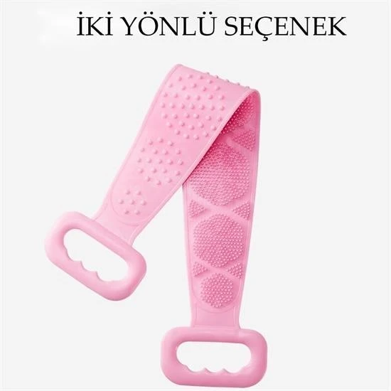 MERGEN STORE Çift Taraflı Banyo Hamam Lifi Silikon Masajlı Yumuşak Duş Lifi Uzun Ömürlü Hazır Banyo Keses - 7