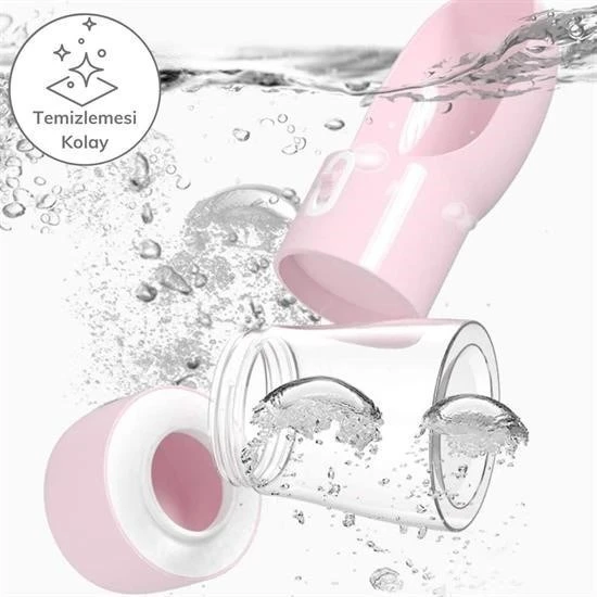 MERGEN STORE Taşınabilir Mama Hazneli Evcil Hayvan Suluğu Seyahat Kabı Kilitlenebilen Su Sızdırmaz 380ML - 6