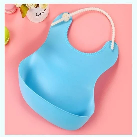 MERGEN STORE Çocuk Bebek Mama Önlüğü Dökülme Engelleyici Bükülebilir Mavi