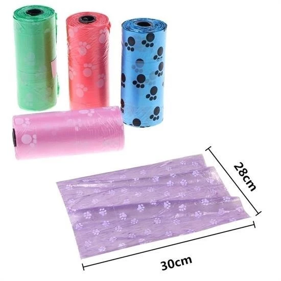 MERGEN STORE 4lü Evcil Hayvanlar Için Pati Desenli Kedi Köpek Kaka Poşeti Torbası - 8