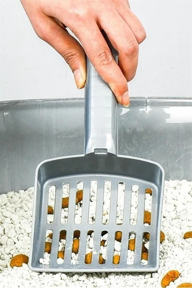 MERGEN STORE Plastik Evcil Hayvan Kedi Kumu Temizleme Eleme Küreği - 5