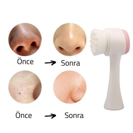 MERGEN STORE 2li Set Çift Taraflı Cilt Temizleme Fırçası ve Yeşim Taşı Çift Taraflı Cilt Masaj Aleti - 5