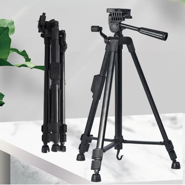 MERGEN STORE Telefon ve Fotoğraf Makinası Takılabilen Bluetooth Kumandalı 146 cm Tripod