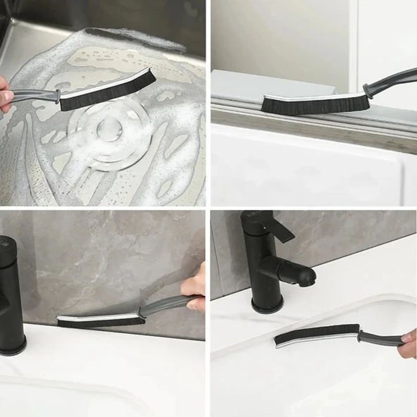 MERGEN STORE 2li Çok Amaçlı Multi Ince Temizlik Fırçası Derz Arası Banyo Mutfak Lavabo Detay Temizleme Fırçası - 4