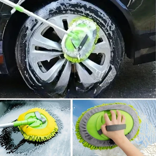 BUFFER® Yedek Mikrofiber Bezli Oto Yıkama Mop Seti - Resim 3