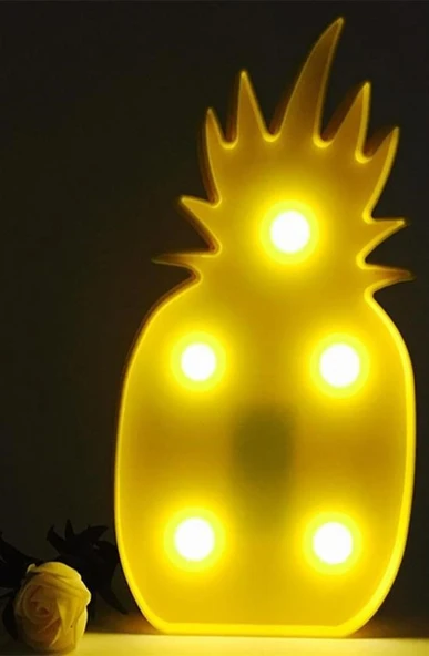 MERGEN STORE Ananas Şeklinde Ledli Dekoratif Eğlenceli Çocuk Gece Lambası