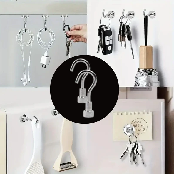 MERGEN STORE Güçlü Manyetik Mutfak,Banyolar İçin Çok Amaçlı 2'li Magnet Askı