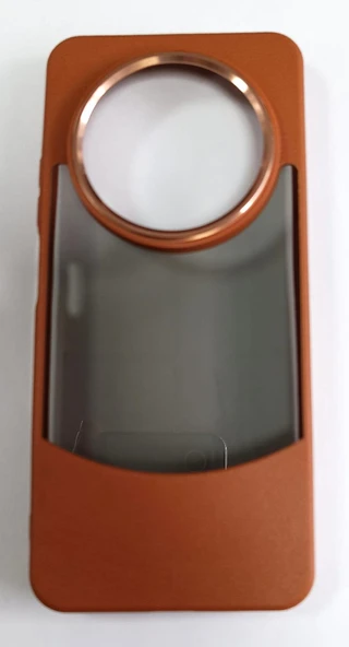 Xiaomi Redmi 14C Uyumlu Deri Görünümlü Koyu Şeffaf Kılıf - Resim 2