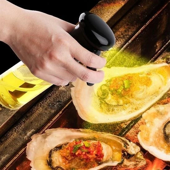 MERGEN STORE  Çok Amaçlı Cam Şişe Püskürtmeli Dağıtıcı Yağdanlık Limonluk Sirke Sosluk Spreyi Siyah - 5