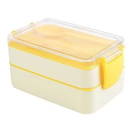 MERGEN STORE 2 Bölmeli Çok Amaçlı 900 ml Kapasiteli Çatal Kaşıklı Dayanıklı Beslenme Kabı Yiyecek Kutusu