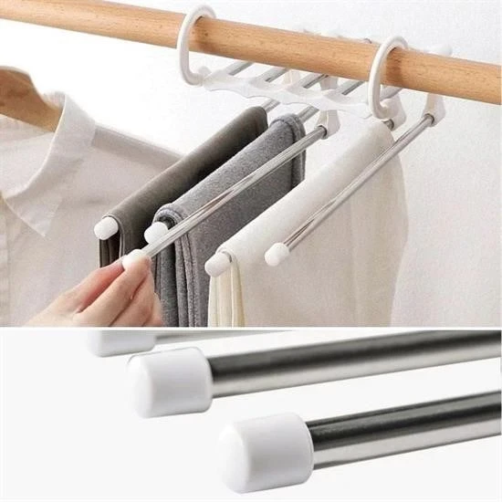 MERGEN STORE  Hareketli Dolap İçi Pantolon Kravat Şal Askı Sistemi Düzenleyici Katmanlı Askılık Organizer - 3