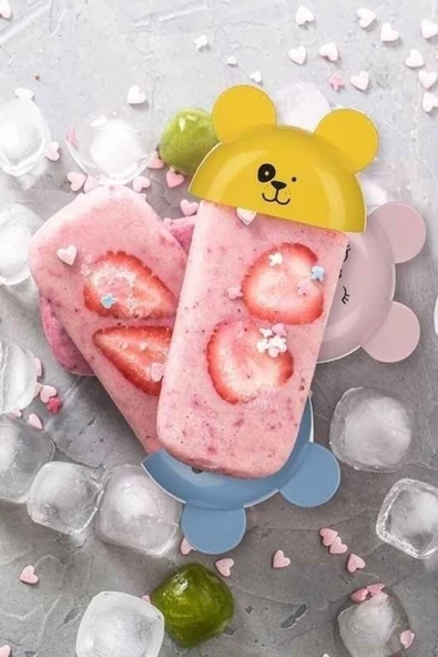 MERGEN STORE 4'lü Kolay Şekillendirici Sevimli Çocuk Meybuz  & Dondurma Kalıbı AP-9179 - 6