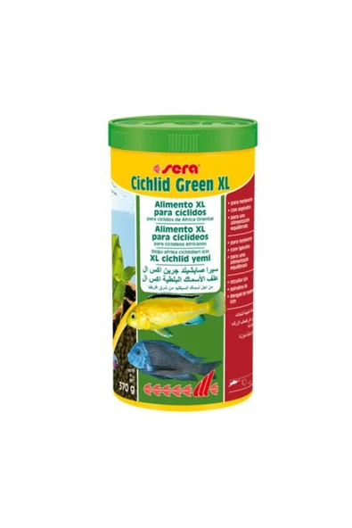 Sera Cichlid Green XL Bitkisel Balık Yemi 1000 Ml 370 Gr