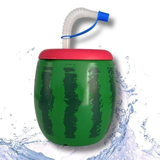 MERGEN STORE Karpuz Model Kendiliğinden Pipetli 900 ml Suluk, Matara