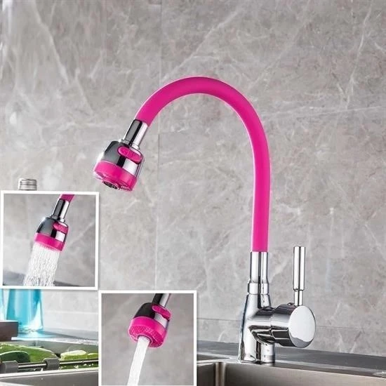 MERGEN STORE Oynar Başlıklı Tasarruflu Kubar Musluk Borusu ve Başlığı  Pembe
