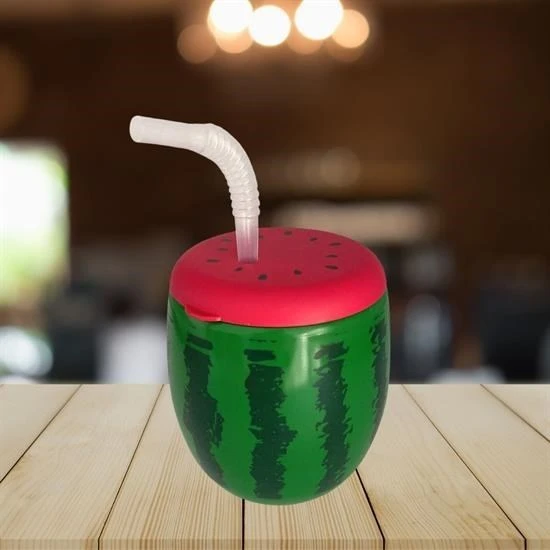 MERGEN STORE Karpuz Model Kendiliğinden Pipetli 900 ml Suluk, Matara - 4