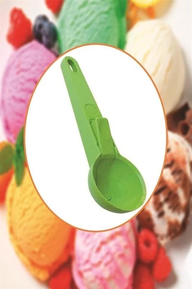MERGEN STORE Pratik Mandallı Plastik Dondurma Servis Sunum Kepçesi Kaşığı - 6