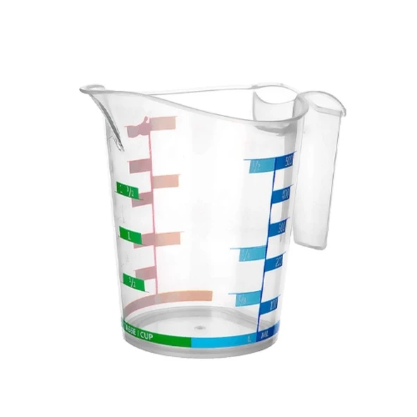 MERGEN STORE 1000 ml Renkli Dereceli Sert Plastik Mutfak Ölçü Kabı