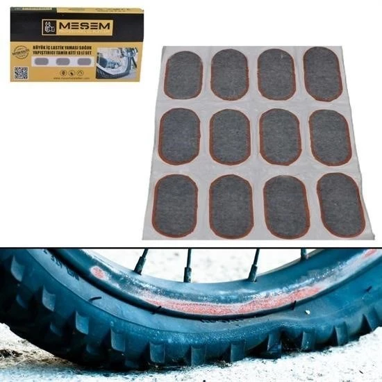 MERGEN STORE 13lü Bisiklet Motorsiklet İç Lastik Yaması Soğuk Yapıştırıcılı